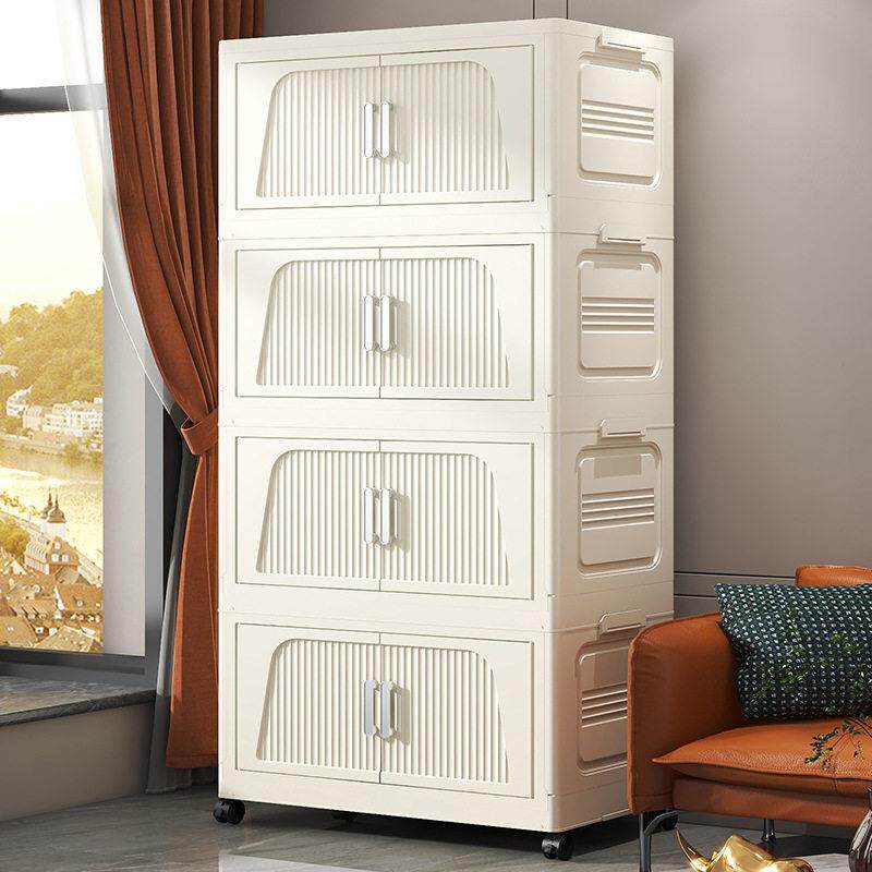 Transparent folding plastic storage boxlight luxury wardrobe - 实物图