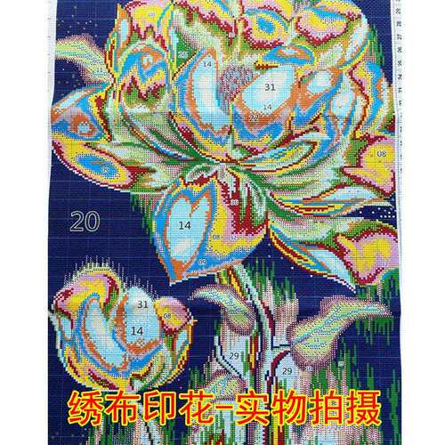 工厂油画白玫瑰十字绣满绣新款卧室线绣白玫瑰十字绣