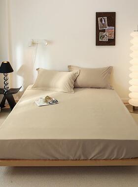 高端10支全棉磨毛床笠单件床垫套保护家用纯色罩床罩尘防罩APN纯0