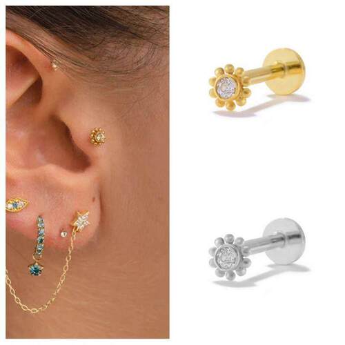 CANNER 925 Sterling Silver Tragus Piercing Stud Earrings for