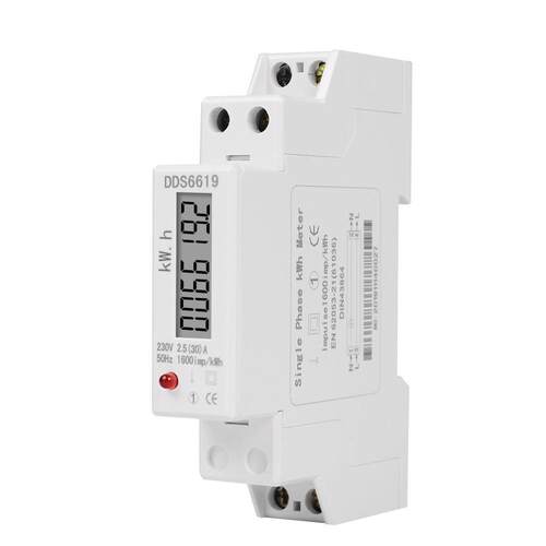 DDS6619-002智能液晶数显单相导轨式电能表1P电度表30A60A230V
