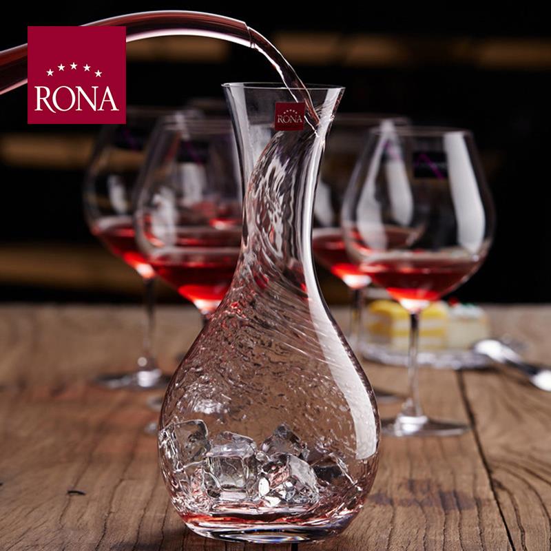 高档捷克洛娜RONA口透明水玻璃分家用酒壶红酒醒酒器酒器倒酒晶进