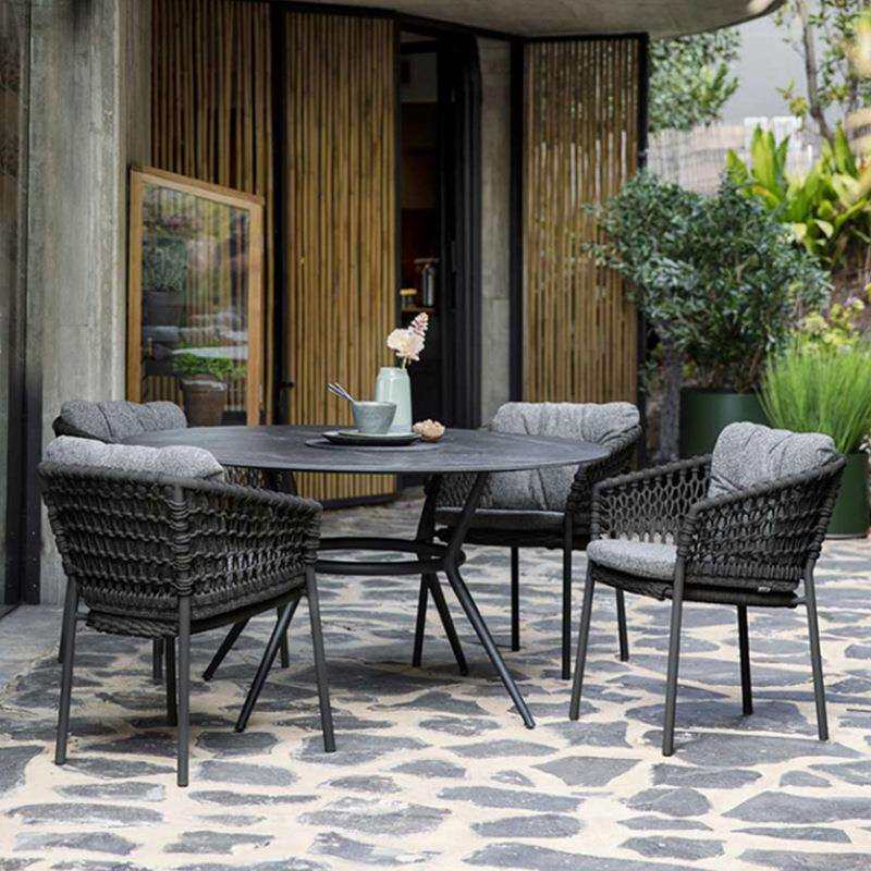 北欧户外桌椅三件套休闲藤椅组合阳台庭院咖啡厅别墅露台餐桌椅子