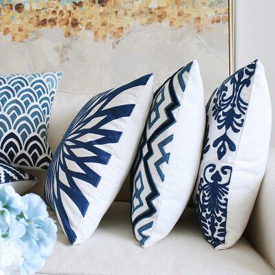 Geometric embroidery embroidery pillow case ccushion cover