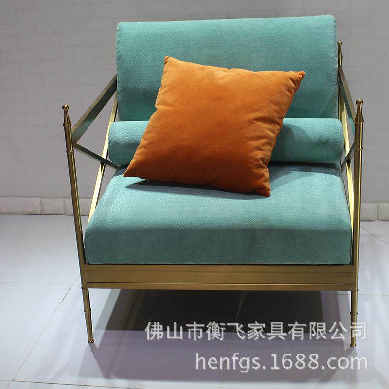 简约创意现代家具休闲不锈钢客厅时尚布艺小户型单人座懒人沙发