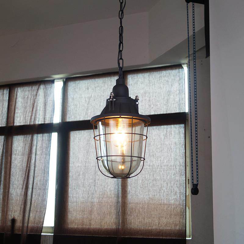 复古工业风铁艺灯罩店铺火锅店酒吧咖啡厅烧烤店怀旧黑色吊灯