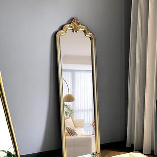 欧式 贴墙帽地镜衣间穿试衣 复古雕花衣镜家985用壁挂全落身镜法式