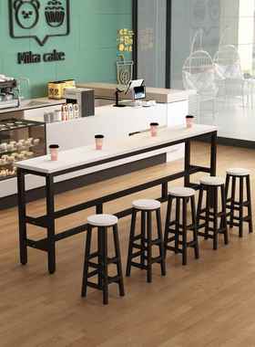 ?吧桌EVN条用靠墙高脚桌阳台休闲小吧台简约长台桌商用酒吧桌椅家