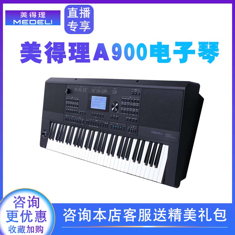 Medeli美得理电子琴A900家用初学成年老年儿童专业考级演奏61键