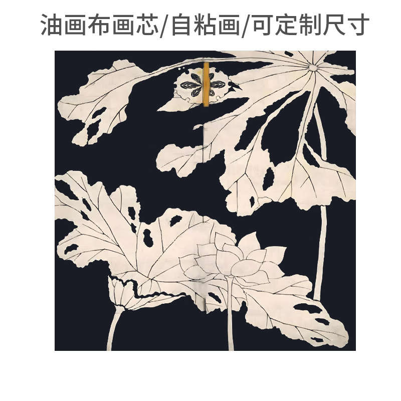 侘寂中古风装饰画画芯不含框复古花鸟图海报油画布定制自粘壁画