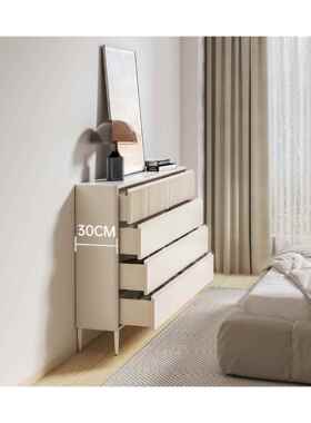 超薄八斗柜卧室30cm奶油风法式实木极窄床尾柜置物电视收纳五斗柜
