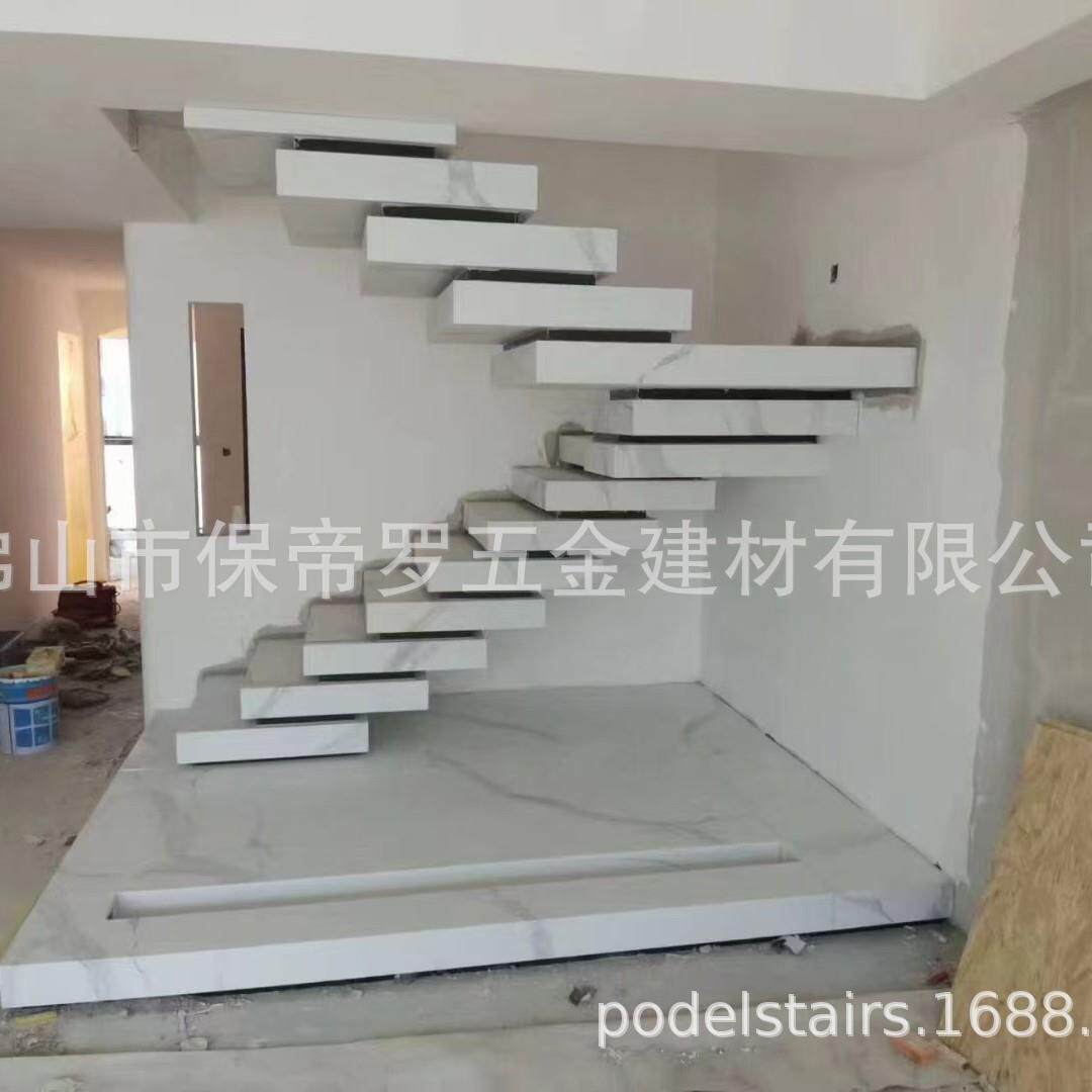 钢化玻璃扶手楼梯钢槽现代家用室内别墅栏杆超白实木阳台护栏
