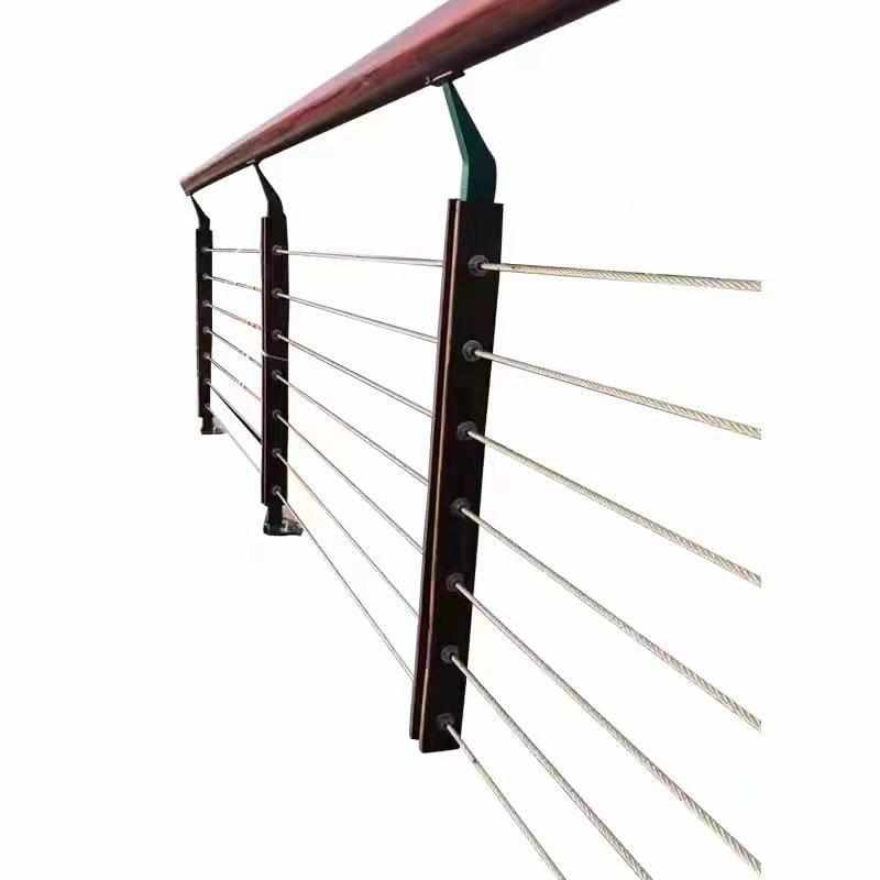 定制 304钢丝绳栏杆 山区道路隔离不锈钢栏杆 河道景观绳索护栏