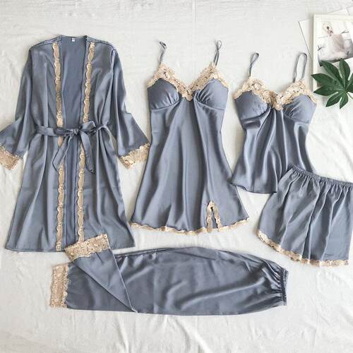 Ladies Lace Comfort Casual Sexy Pajamas Homewear