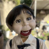 眼珠眼皮嘴巴上嘴唇可动古灵精怪蠢萌木偶人腹语演出道具木偶玩具