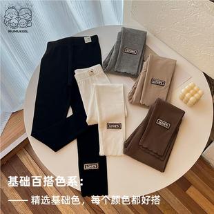 儿童裤 女童打底裤 女孩新款 洋气纯棉女宝宝高腰秋装 子 春秋外穿薄款