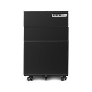 锁矮柜办钢制活动01柜小推柜公桌下动储物柜子三抽屉文件柜移带矮