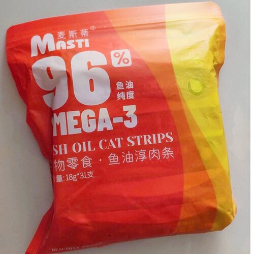 麦斯蒂鱼油淳肉条猫咪零食猫条美毛防不掉毛0添加剂成幼猫营养条