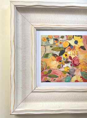 深海做骨祭骨COJ白色旧复古木印实花画油画框框相框可定制尺寸