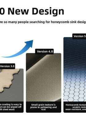 加厚5mm蜂窝压花厨房水槽大型单槽304不锈钢水槽洗碗水槽家用蔬菜
