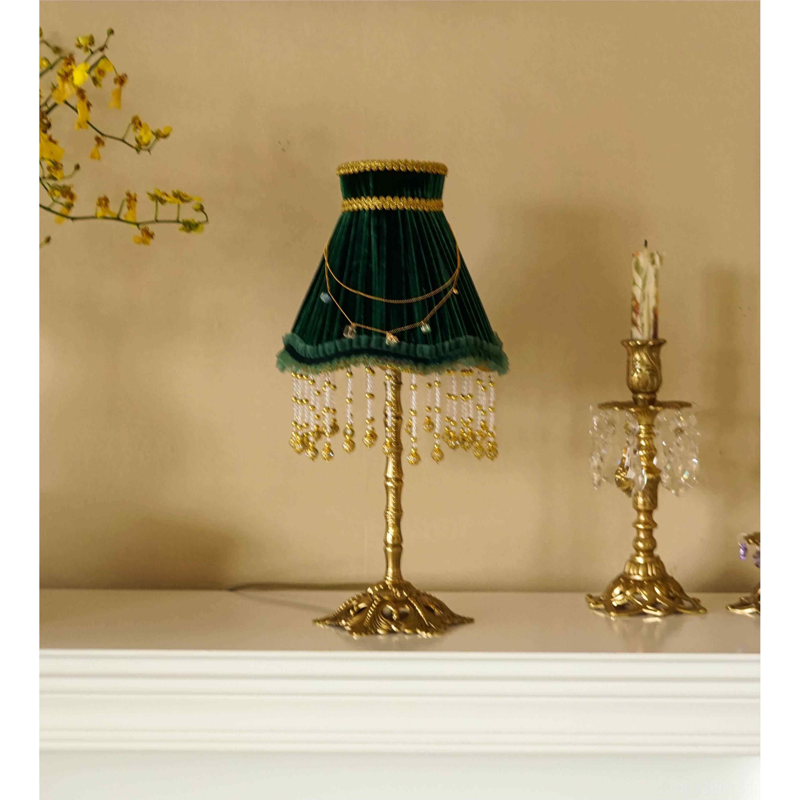 高档物t几原创 女卧红丝绒法式复古vinage室客厅台灯少床头灯节日