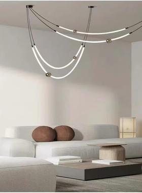 北欧后现代轻线奢条意吊灯设计师台创餐厅吧前台36909艺术长条简