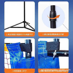 羽毛球网架可折叠便携式简易移动室内家用户外场地标准拦网柱架子