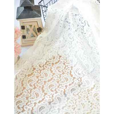 白色蕾丝织物网布舞台纱布窗帘甜品桌布婚礼礼品套布道具清关加工