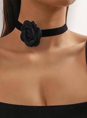 choker跨境香风复古米色晚宴项链