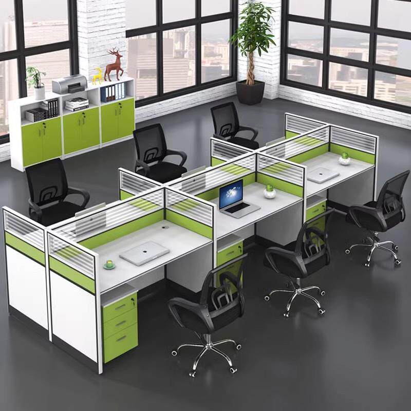 现代简约单位办公桌员工电脑桌面对面4/6人位办公台职员桌子卡座