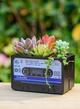 新款直销树脂卡带花盆工艺品 花园民宿露台装饰种植槽家居阳台卧