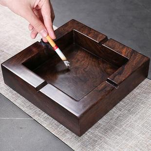 黑檀实木烟灰缸大号带盖烟灰缸创意个性潮流中式复古客厅定制