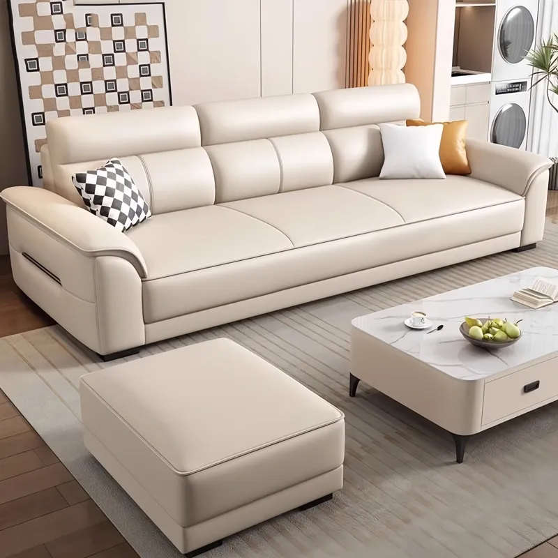 北欧2025新款猫抓皮沙发小户型直排贵妃直排可拆洗棉麻沙发组合