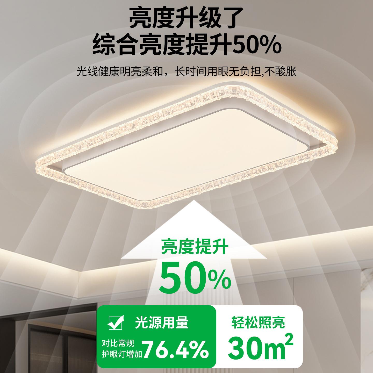 灯客厅简约大气大高端轻奢108吸顶灯2025意年新款创冰裂纹厅主灯3