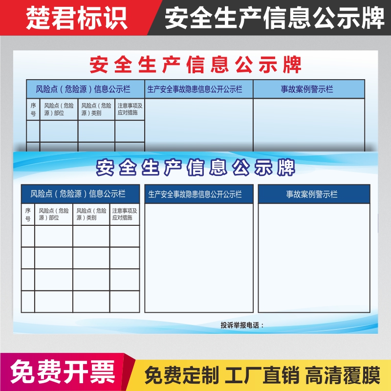安全生产信息公示牌事故隐患风险点注意事项案例风险点危险源工厂