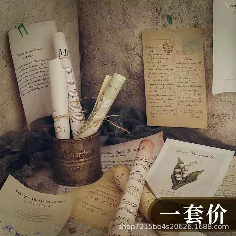复古道具做旧英文纸乐谱纸拍照背景纸装饰拍摄道具摄影拍照背景布