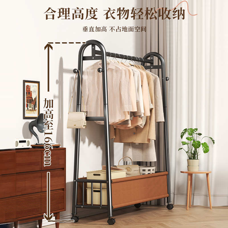可衣帽架轻挂衣架室内架家用晾衣架衣服落地移动收纳奢卧室多功能