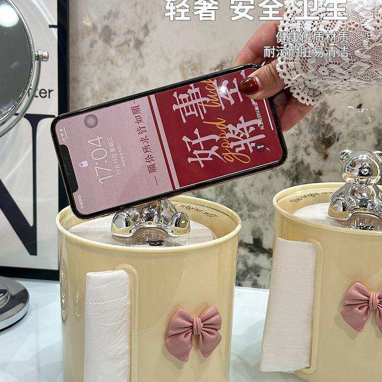 桌面创意卷纸筒圆筒茶几餐巾纸收纳盒抽纸卷纸盒客厅卫生间纸巾盒