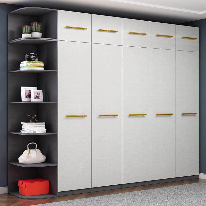 现代简约实木衣柜内嵌式把手卧室收纳储物柜轻奢极简风平开门衣柜