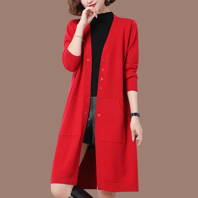 羊毛衫大衣女装秋冬中长款宽松外穿针织外搭披肩大码毛衣外套开衫