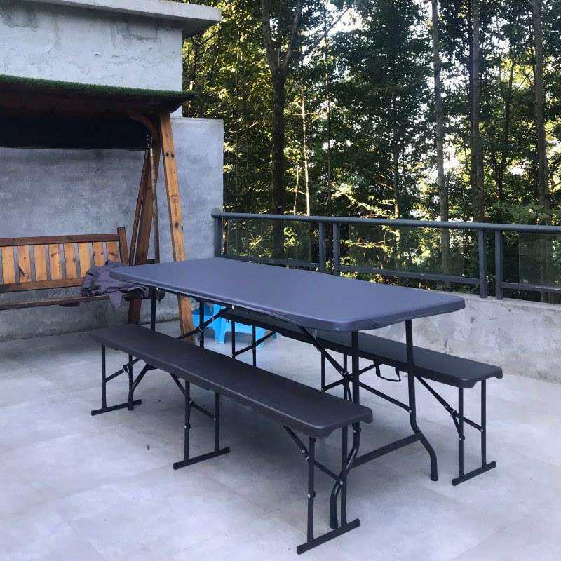 户外露营可折叠长条凳子餐桌长凳克米特塑料庭院阳台野餐高端长凳