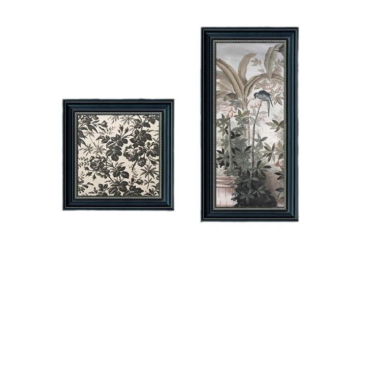 法式复古玄关装饰画小众艺术组合挂画珍珠挂链燕子装饰中古风壁画