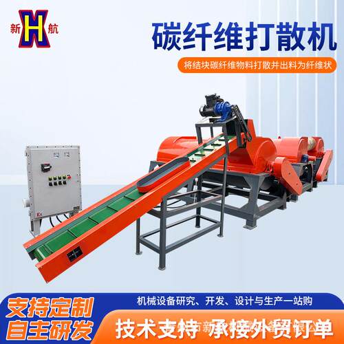 碳纤维打散机材料利用加工纺织厂废料破碎机械设备碎料边角料