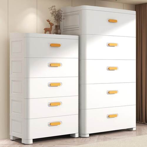 加厚抽屉式塑胶收纳柜家用客厅置物柜多层夹缝储物柜子卧室床头柜