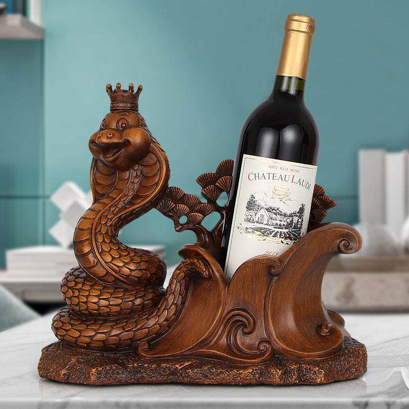 生肖蛇红酒架摆件创意家居酒瓶收纳葡萄酒置物架子客厅酒柜红酒架