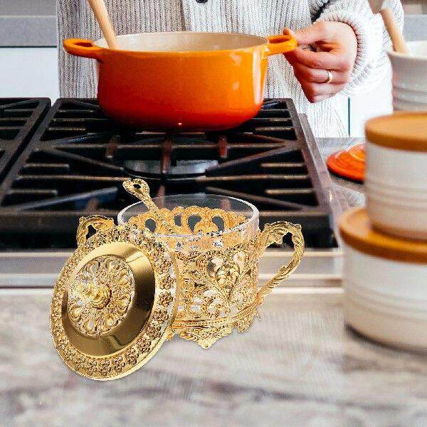 Iron-art Candy Decorative with Lid Seasoning Vintage Sugar