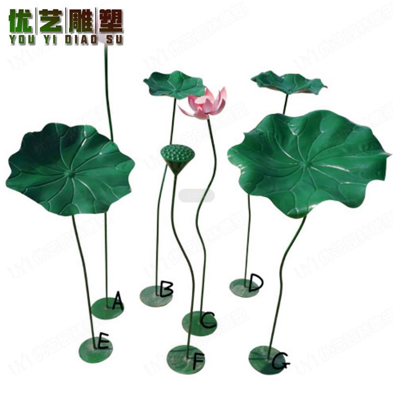 花园雕塑 绿地景观不锈钢荷花花朵雕塑 工厂大型景观