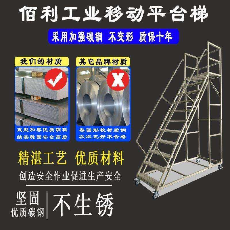 移动登高车仓库登高梯货架库房可移动平台梯子轮子超市理货车梯凳