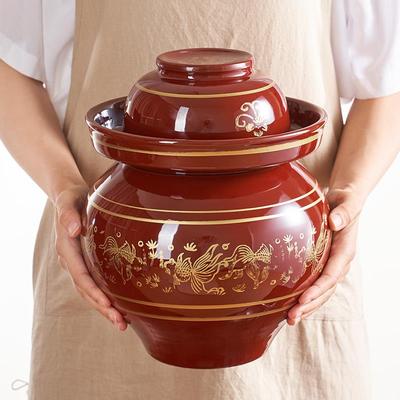 四川泡菜坛子陶瓷家用带盖土陶老式淹菜腌菜罐咸菜酸菜容器瓦罐缸