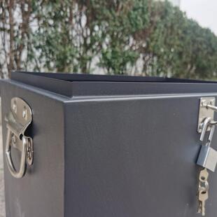 家用五金储物箱子带锁室外工具箱铁皮盒子加厚大长方形收纳箱铁箱